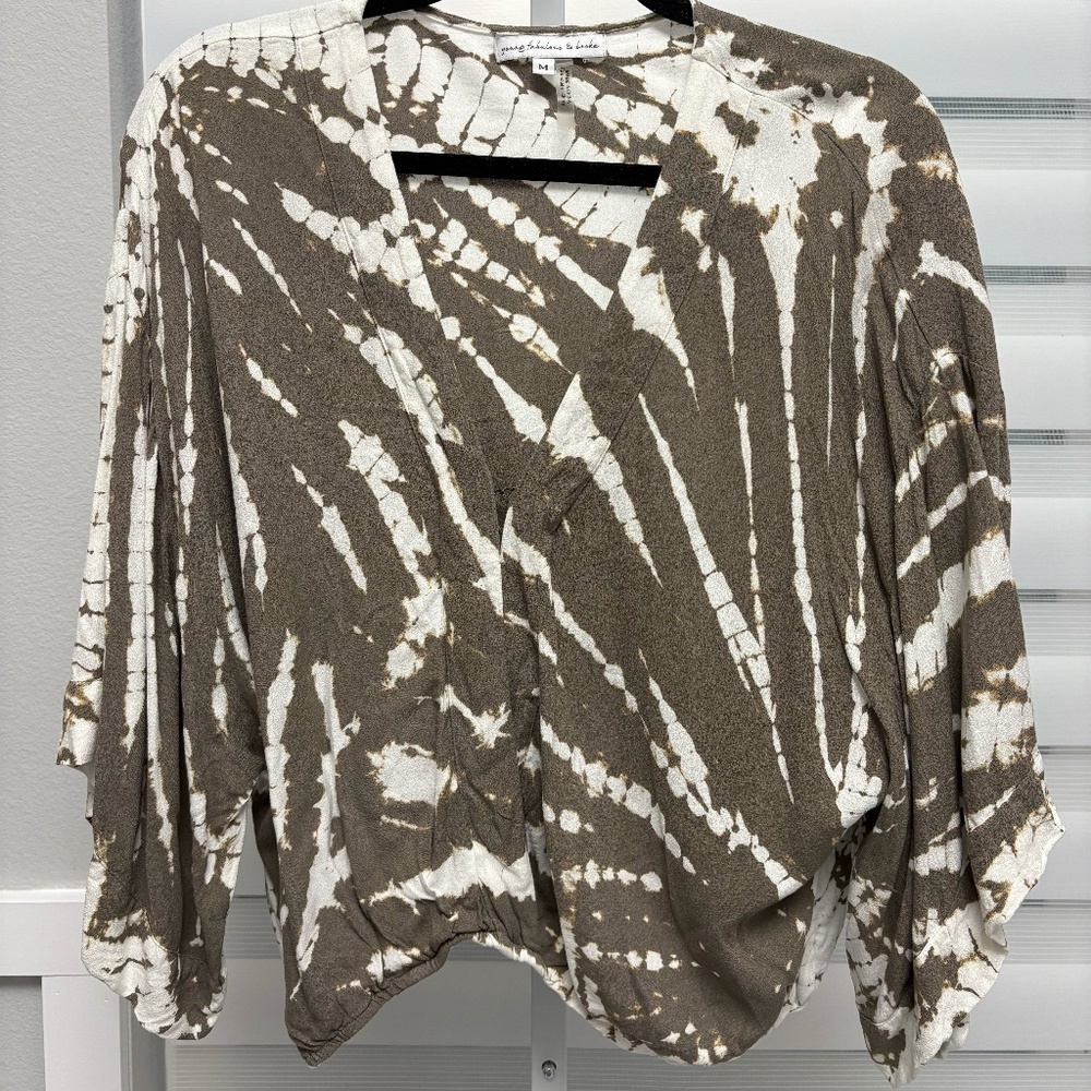 Young Fabulous & Broke Meadow Moss Infinity Wrap Kimono Blouse Medium